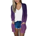 thumbnail image 1 of JINMGG Winter Coats for Women, 2024 Fashion Winter Clearance Fashion Women's Casual Pocket Long Sleeve Printed Cover Up Cardigan Tops Purple M, 1 of 1