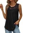thumbnail image 1 of JINMGG Women's Fashion Solid Color Square Neck Comfortable Loose T-Shirt Sleeveless Blouse Casual Tops Black M, 1 of 7