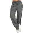 thumbnail image 1 of JINMGG Womens Plus Size Pants Womens Autumn Winter Wide Leg Yoga Sports Loose Casual Long Pants Trousers Dark Gray XL, 1 of 5