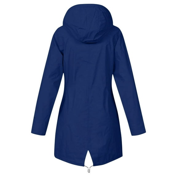 JINMGG Womens Coats Clearance, Winter Coats for Women Plus Size Raincoat Women Long Hooded Trench Lined Windbreaker Travel Jacket Outdoor Hooded Jackets