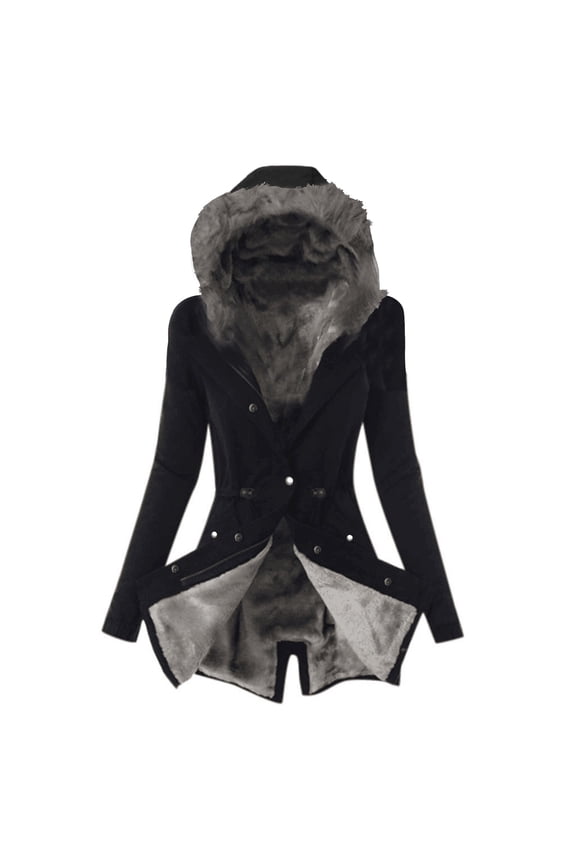 JINMGG Womens Coats Clearance, Winter Coats for Women Ladies Lining Coat Womens Winter Warm Thick Long Jacket Hooded Overcoat