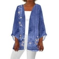 thumbnail image 1 of JINMGG Womens Coats , Winter Coats for Women Women's Casual 3/4 Sleeve Print Loose Shirt Tops Cardigan, 1 of 5