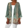 thumbnail image 1 of JINMGG Womens Coats , Winter Coats for Women Women's Casual 3/4 Sleeve Print Loose Shirt Tops Cardigan, 1 of 5