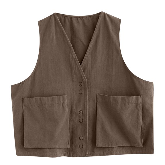 JINMGG Womens Coats Clearance, Winter Coats for Women Women's Denim Cotton Linen Vest Waistcoat Trend Casual Denim Sleeveless Vest Cardigan