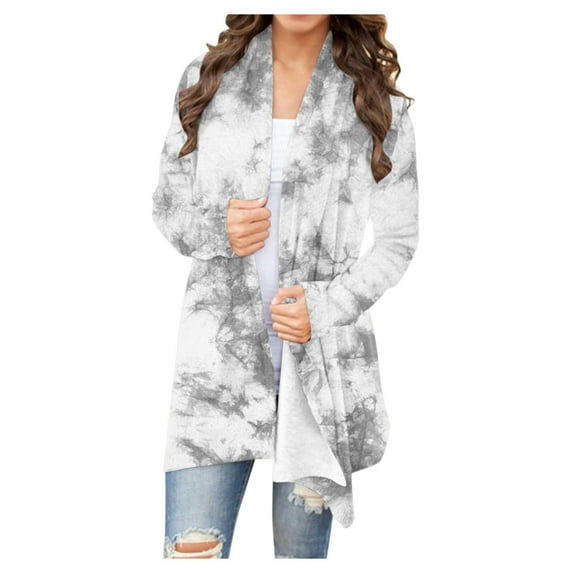 JINMGG Womens Coats, Winter Coats for Women Women's Loose Fashion Casual Printing Cute Long Sleeve Tops Cardigan Coat Blouses