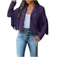 thumbnail image 1 of JINMGG Womens Fashion Winter Coats for Women,Fringe Coat for Women Faux Suede Leather Cowboy Style Coat Long Sleeve Tassels Cardigan Coat, 1 of 8