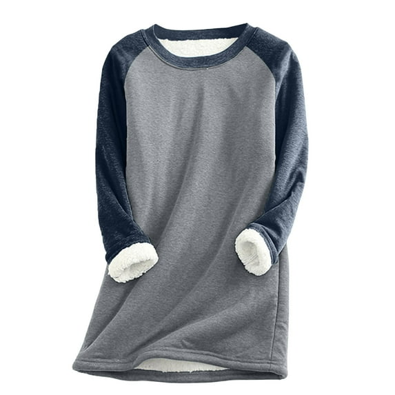 JINMGG Womens Plus Size $5, Christmas Tops for Women Ladies Fashion Casual Winter Plus Fleece Warm Christmas Print Top Women