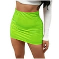 thumbnail image 1 of JINMGG Womens Plus Size Clearance $5 Fashion Woman Causal Skirt Ultrashort Skirt Solid Hip Skirt A-line Skirt Green XL, 1 of 5