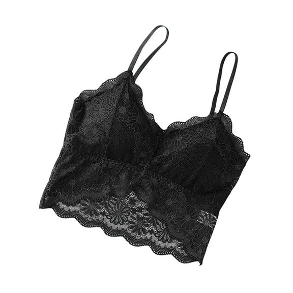 JINMGG Womens Plus Size $5 Fashion Woman's Lace Beauty Back Solid Strap Wrap Hollow Out Bra Underwear Black One Size