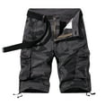 thumbnail image 1 of JINMGG Womens Plus Size Clearance $5 Men Casual Camouflage Zipper Button Pockets Cropped Cargo Shorts Dark Gray L, 1 of 3