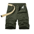 thumbnail image 1 of JINMGG Womens Plus Size Clearance $5 Men Casual Solid Zipper Button Pockets Cropped Cargo Shorts Army Green XXL, 1 of 3