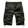 thumbnail image 1 of JINMGG Womens Plus Size Clearance $5 Men's Plus Size Cargo Shorts Multi-Pockets Relaxed Summer Beach Shorts Pants Army Green M, 1 of 5