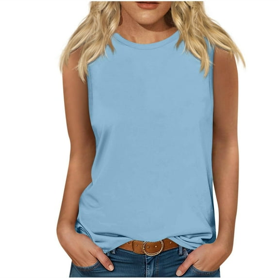 JINMGG Womens Plus Size $5 ,Tank Tops for Women Summer Printed Camisole Sleeveless T-shirt Loose V Neck Shirts