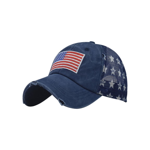 JINMGG Womens Plus Size Clearance $5 Unisex Outdoor American Flag Independence Day Washed Baseball Cap Outdoor Soft Top Cap