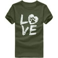 thumbnail image 1 of JINMGG Womens Plus Size $5 Unisex T-Shirt Printed Pattern Casual Fashion Soild Color Short Sleeve Tops Army Green XXXL, 1 of 8