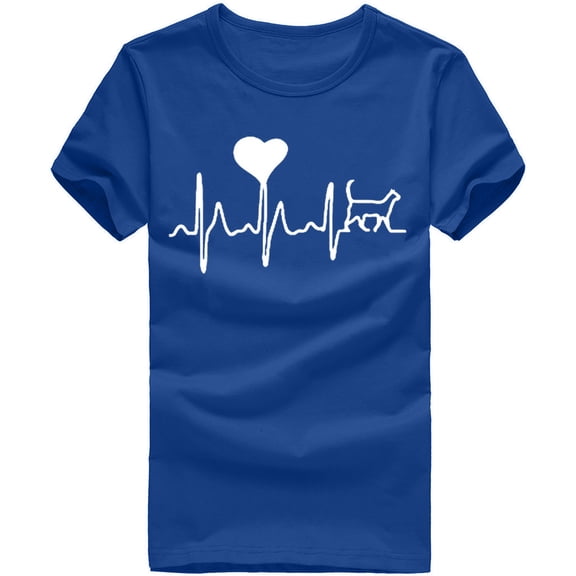 Omexry Womens Plus Size $5 Unisex T-Shirt Printed Pattern Casual Fashion Soild Color Short Sleeve Tops Blue XXL