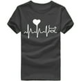 thumbnail image 1 of JINMGG Womens Plus Size Clearance $5 Unisex T-Shirt Printed Pattern Casual Fashion Soild Color Short Sleeve Tops Dark Gray M, 1 of 7