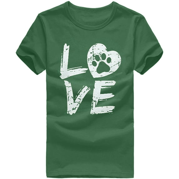 JINMGG Womens Plus Size Clearance $5 Unisex T-Shirt Printed Pattern Casual Fashion Soild Color Short Sleeve Tops Green XXXL