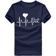 thumbnail image 1 of JINMGG Womens Plus Size Clearance $5 Unisex T-Shirt Printed Pattern Casual Fashion Soild Color Short Sleeve Tops Navy XL, 1 of 6