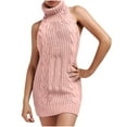 thumbnail image 1 of JINMGG Womens Plus Size Clearance $5 Virgin-Killer Backless Long Tie Open Turtleneck Sleeveless Sweaters Pink M, 1 of 7