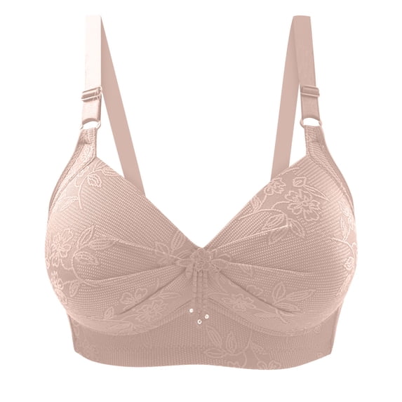 JINMGG Womens Plus Size $5 Woman's Gathered Together Large Size Daily Bra Underwear No Rims Gray XXL