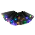 thumbnail image 1 of JINMGG Womens Plus Size Clearance $5 Women 3 Level Mesh Tulle Skirt Princess Skirt with LED Small Bulb Skirt Black, 1 of 4