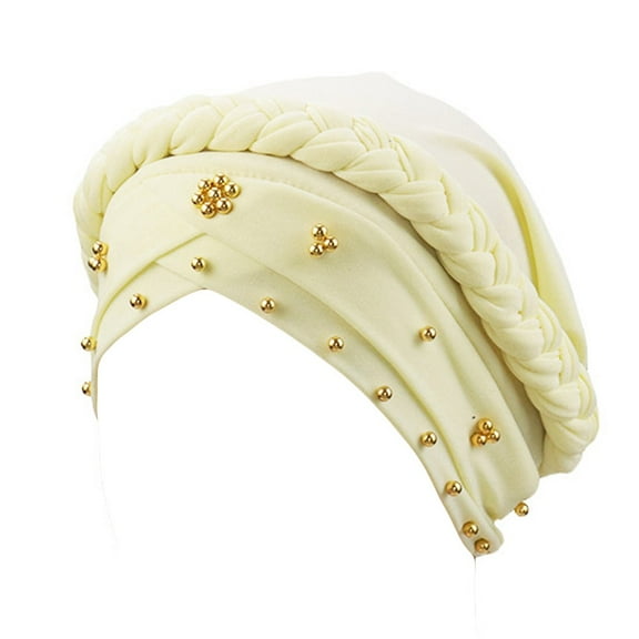 JINMGG Womens Plus Size Clearance $5 Women Braid Indian Hat Muslim Stretch Turban Hat Chemo Cap Head Scarf Wrap Hots