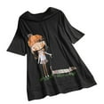 thumbnail image 1 of JINMGG Womens Plus Size $5 Women Casual Cartoon Print Hooded Short Sleeve Plus Size Top T-Shirt Blouse Black M, 1 of 4