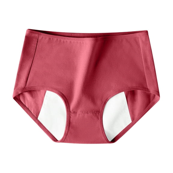 JINMGG Womens Plus Size $5 Women Period Seamless Mid-waist Breathable Women's Physiological Underwear Briefs Wine XL