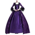 thumbnail image 1 of JINMGG Womens Plus Size $5 Women Retro Party Princess Cosplay Dress Square Collar Lace Floor Length Dress Purple XXXXL, 1 of 7