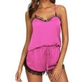 thumbnail image 1 of JINMGG Womens Plus Size $5 Women Sleepwear Sleeveless Strap Nightwear Lace Trim Satin Cami Top Pajama Sets, 1 of 7