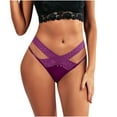 thumbnail image 1 of JINMGG Womens Plus Size Clearance $5 Women Soild Lace Low Waisted G-String Panties Briefs Underwear Bikini Purple L, 1 of 1