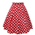 thumbnail image 1 of JINMGG Womens Plus Size Clearance $5 Women Vintage Pleated Skirt Polka dot skirt A-line Printed Mid Skirts Red M, 1 of 6