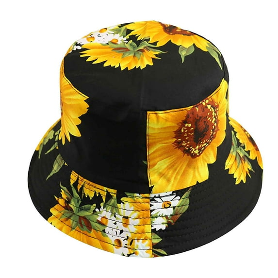 JINMGG Womens Plus Size Clearance $5 Women's Fashion Outdoors Sunflower Sunshade Windbreak Basin Fisherman Hat