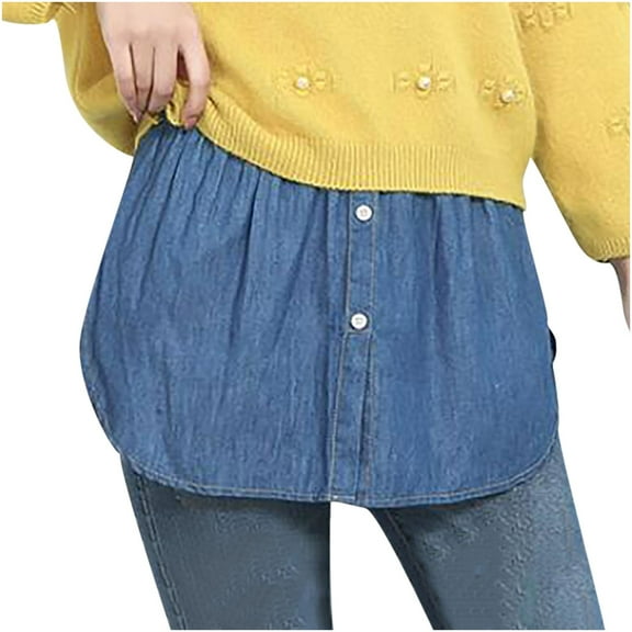 JINMGG Womens Plus Size Clearance $5 Women's Fashion Printing New High Waist Eextender Mini Slim Casual All Match Skirt Blue Free size