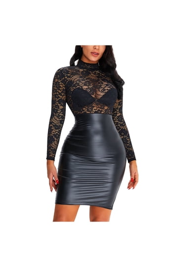 Leather Suspender Dress