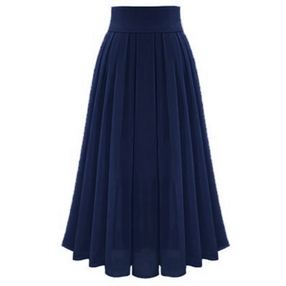 JINMGG Womens Plus Size Clearance $5 Women's Party Chiffion High Waist Lace-up Hip Long Skirt Navy S/M/L/XL/XXL