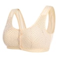 thumbnail image 1 of JINMGG Womens Plus Size Clearance $5 Women's side adduction and front opening retro wave point comfort bra Skin color 46, 1 of 3