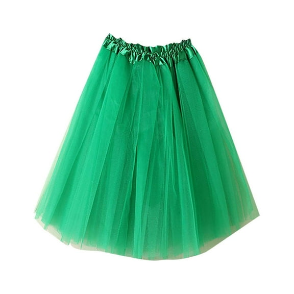 JINMGG Womens Plus Size Clearance $5 Womens High Quality Pleated Gauze Short Skirt Adult Tutu Dancing Skirt Green Free