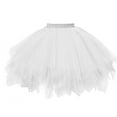 thumbnail image 1 of JINMGG Womens Plus Size Clearance $5 Womens High Quality Pleated Gauze Short Skirt Adult Tutu Dancing Skirt White, 1 of 1