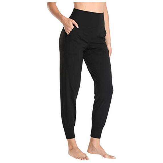 JINMGG Womens Plus Size Clearance $5 Womens Stretch Yoga Leggings Fitness Running Gym Sports Full Length Active Pants Black S