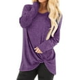 thumbnail image 1 of JINMGG Womens Plus Size T-Shirts,Women Fashion Loose Long Sleeve O-Neck Casual Solid T-Shirt Blouse Tops Purple XXXL, 1 of 9