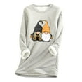 thumbnail image 1 of JINMGG Womens Plus Size T-Shirts,Women O-Neck Loungewear Nightgowns Long Sleeve Halloween Print Fall Fleece Tops Gray M, 1 of 1