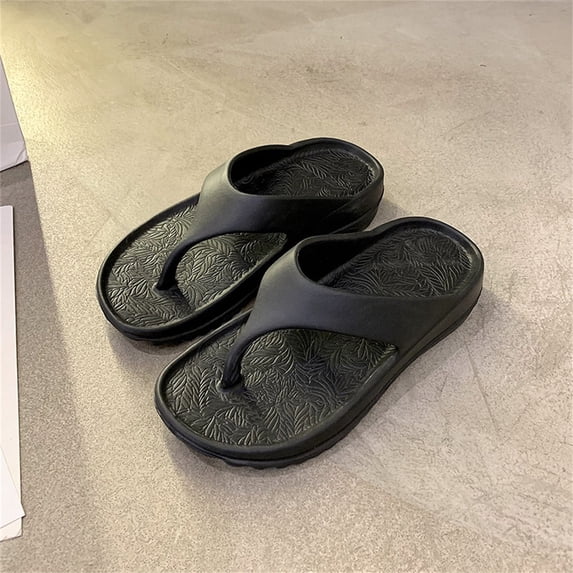JINMGG Womens Slippers Plus Clearance Lazy Shoes Women's Orthotic Flip Flops with Arch Support Soft Thong Pillow Sand Black 40