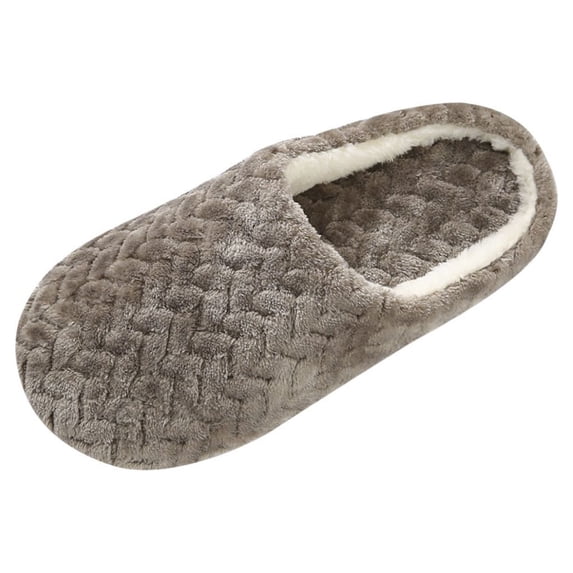 JINMGG Womens Slippers Plus Clearance Women's House Slippers Slip-On Anti-Skid Flower Indoor Casual Shoes Snow Slipper Coffee 38-39