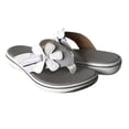 thumbnail image 1 of JINMGG Womens Slippers Plus Clearance Women's Shoes Flat Low-heeled Floral Flip Flops Sandals Casual Beach Slippers White 40, 1 of 3