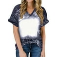 thumbnail image 1 of JINMGG Womens Spring Fashion 2024 Women's Tops Women's Fashion Casual Loose Blouse Tiy-dye Printing V Neck T-Shirt Blouse Print Tee, 1 of 5