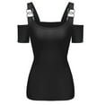thumbnail image 1 of JINMGG Womens Tops,A Strapless Top with Short Sleeves for Fashionable Ladies Black M, 1 of 4