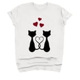 thumbnail image 1 of JINMGG Womens Tops Clearance under $5 Adult's Valentine's Day Round Neck Cat Print T-Shirt White M, 1 of 3