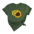 thumbnail image 1 of JINMGG Womens Tops under $5 Women Tie-dye Fashion Printed Sunflower Colorful Short Sleeves Blouse Tops Green S, 1 of 5